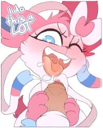 2021 ambiguous_feral ambiguous_gender backsash blue_body blue_eyes blue_fur blue_inner_ear blush blush_lines bodily_fluids bow_(anatomy) cheek_tuft dialogue drooling duo eeveelution english_text erection eyelashes facial_tuft fangs feral first_person_view fur generation_6_pokemon genitals handjob heart_eyes heart_symbol hi_res holding_penis human human_on_feral humanoid_genitalia humanoid_penis icon interspecies larger_human larger_male looking_at_genitalia looking_at_penis male male/ambiguous male_human male_on_feral mammal multicolored_body multicolored_fur nintendo one_eye_closed open_mouth paws penile penis pink_body pink_ears pink_fur pink_paws pink_tail pokemon pokemon_(species) pokephilia ribbons_(anatomy) saliva saliva_on_penis sex simple_background size_difference smaller_ambiguous smaller_feral sylveon tail talking_feral talking_to_viewer teeth text tongue tongue_out tuft white_background white_body white_fur zoophilia