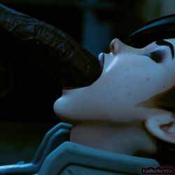1boy 1boy1girl 1girls 3d blizzard_entertainment blowjob closed_eyes clothed_female dark-skinned_male female interracial large_penis light-skinned_female male night on_knees oral_sex outdoors overwatch penis short_hair taikakettu tracer twitter_link unseen_male unseen_male_face