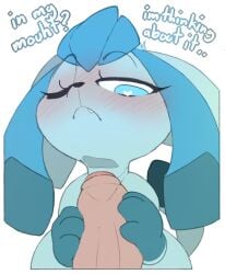 2021 ambiguous_feral ambiguous_gender backsash black_nose blue_body blue_eyes blue_fur blue_paws blush blush_lines cute_fangs dialogue duo eeveelution english_text erection eyebrows eyelashes fangs feral first_person_view fur generation_4_pokemon genitals glaceon handjob heart_eyes heart_symbol hi_res holding_penis human human_on_feral humanoid_genitalia humanoid_penis icon interspecies larger_human larger_male looking_at_genitalia looking_at_penis male male/ambiguous male_human male_on_feral mammal multicolored_body multicolored_fur narrowed_eyes nintendo one_eye_closed paws penile penis pokemon pokemon_(species) pokephilia raised_eyebrows sex simple_background size_difference smaller_ambiguous smaller_feral tail talking_feral talking_to_viewer teeth text white_background zoophilia