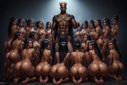 ai_generated anus balls big_ass big_breasts big_butt breasts clothing dark-skinned_futa dark-skinned_male dark-skinnedsub futa_harem futanari intersex king male male_on_futa nude_futa nudity