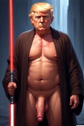 ai ai_generated boobs_out breasts desert dick donald_trump female jedi long_penis male penis pixel pixel_art star_wars warrior