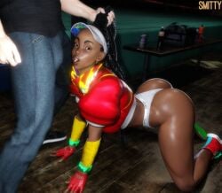 1boy 1girls 3d 3d_(artwork) big_ass big_breasts breasts capcom curvaceous curvy curvy_figure dark-skinned_female dark_skin female hips hourglass_figure huge_ass huge_breasts interracial kimberly_jackson large_ass large_breasts legs male mature mature_female slim_waist smitty34 street_fighter street_fighter_6 thick thick_hips thick_legs thick_thighs thighs voluptuous waist white_body white_male white_male_black_female white_skin wide_hips