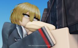 1boy 1girls 3d balls big_penis blowjob bottomless clothed deepthroat don_quixote_(limbus_company) english_text fellatio female limbus_company male oral penis project_moon roblox roblox_avatar robloxian sensicalstuff tagme text