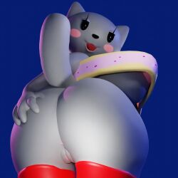 2023 3d_(artwork) 4_fingers anthro anus areola ass bedroom_eyes big_breasts big_butt black_eyes black_nose blue_background blush blush_stickers bottomless bottomless_anthro bottomless_female breasts clothed clothing digital_media_(artwork) domestic_cat eyelashes fanfurry felid feline felis female female_anthro fingers fur genitals grey_body grey_breasts grey_ears grey_eyelids grey_fur grey_tail hand_on_butt hand_on_own_butt huge_breasts humanoid_genitalia humanoid_vulva legwear looking_at_viewer looking_down looking_down_at_viewer mammal meme multicolored_clothing multicolored_legwear multicolored_stockings multicolored_thigh_highs narrowed_eyes nipples nyan_cat nyan_cat_(copyright) open_mouth open_smile pink_anus pink_areola pink_blush pink_nipples pink_vulva presenting presenting_hindquarters pussy rainbow_clothing rainbow_legwear rainbow_stockings rainbow_thigh_highs seductive simple_background smile solo stockings tail thick_thighs thigh_highs vulva wide_hipped_anthro wide_hipped_female wide_hips