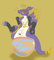 abdominal_bulge anal bulge clenched_teeth digiegg digimon dragon dragoneer egg egg_laying hyper_anus insertion laying male_birth male_only murasadramon pain painful solo stretching strikeanywhere sweat trembling