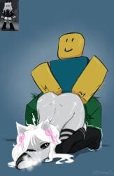 1boy 1girls artist_name ass ass_up bent_over blocky_body doggy_style elsamucito nekomimi noob on_knees reference_image roblox roblox_avatar robloxian sex source_request straight tagme thighs white_eyes white_hair