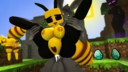 3d_(artwork) ahe_gao anthro arthropod bee bee_(minecraft) being_watched bodily_fluids cum cum_in_vagina cum_inside cum_on_body cumflation day diamond_(gem) digital_media_(artwork) duo enderman enderwoman evan_(juicyducksfm) eye_roll female food full_nelson full_nelson_(legs_held) fur gem genital_fluids glowing glowing_eyes grey_body grey_fur grin hi_res honey_(food) hymenopteran insects juicyducksfm lagomorph larger_female leporid light liquid looking_at_another looking_pleasured lying male mammal microsoft minecraft mojang object_in_ass on_front penetration pickaxe pussy rabbit rabbit_(petruz) sex size_difference smile source_filmmaker_(artwork) standing standing_sex sunlight tongue tongue_out vaginal_penetration xbox_game_studios yellow_eyes