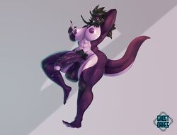 1futa 2017 anthro balls balrog_(character) big_balls big_breasts big_penis black_hair breasts dickgirl dragon erection female futanari hair horn intersex nipples nude penis precum purple_skin scar simple_background solo solo_futa thick_thighs twistedteeth