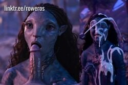 ai_generated alien animated avatar avatar:_the_way_of_water blowjob blue_skinned_female bukkake cumshot female na'vi no_sound tagme tsireya video