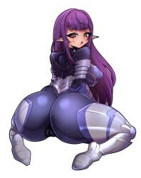1girls alternate_version_available bodysuit breasts clothed clothed_female esil_radiru female female_only full_body long_hair looking_at_viewer looking_back miyako_noh purple_hair sideboob solo solo_female solo_leveling