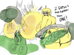 1girls 2boys big_ass big_balls big_breasts big_butt big_penis cum_in_ass cum_in_pussy dick_in_ass dick_in_pussy dipsy dipsy_(slendytubbies) green_fur jaybaeartz laa-laa laa-laa_(slendytubbies) lake_dipsy_(slendytubbies) queen_of_spades slendytubbies slendytubbies_3 threesome yellow_fur
