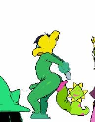 1girls 3boys ass background_character background_characters balls big_ass big_butt blue_hair blue_skin butt deltarune fat_ass fat_butt female floradinn flowery gif huge_ass huge_butt konni kris_(deltarune) loop male male_focus penis penis_in_ass precum ralsei ralsei_with_black_fur susie_(deltarune) thick_ass thick_butt toby_fox