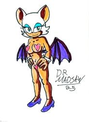 1girls 2025 breasts drmadsaw female female_only heart navel rouge_the_bat sega sonic_(series) sonic_the_hedgehog_(series) traditional_media_(artwork)