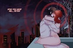 brown_hair dialogue jean_grey kiss kissing kissing_while_penetrated marvel marvel_cinematic_universe marvel_comics night_sky passionate passionate_sex peter_parker phoenix_(x-men) red_hair sex sitting sitting_on_person spider-man spider-man:_brand_new_day spider-man_(series) vaginal_insertion vaginal_penetration vaginal_sex