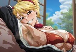 1girls ai_generated arm_up armpit_fetish armpit_hair armpits bleach naru_jurinna one_arm_up smell sweat