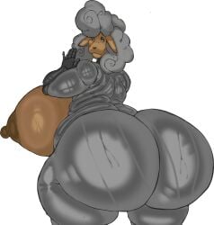 1girls animatronic anthro ass big_ass big_breasts breasts breasts_bigger_than_head caprine chubby dumptruck_ass fluffy_hair furry grey_fur gutierreze9999 hair large_ass large_breasts long_ears looking_back love_handles robot robot_girl sha_(the_walten_files) sweat sweaty_ass the_walten_files thick_thighs thighs thunder_thighs