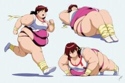 excercise gunbuster jeetdoh noriko_takaya obese_female push_ups situps ssbbw