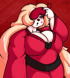 big_breasts breasts cleavage drokmars female furry huge_breasts tagme thick_thighs wide_hips