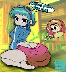 1boy 1boy1girl 1girls baconfetish'ntomato ramona_flowers scat scott_pilgrim scott_pilgrim_(series) scott_w_pilgrim soiling soiling_clothing