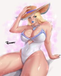 1girls big_ass big_breasts blonde_hair emma_frost emma_frost_(marvel_rivals) emma_frost_(white_wave_queen) female female_only marvel marvel_rivals rezo swimsuit thick_thighs voluptuous
