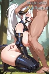 1boy 1boy1girl 1girls ai_generated all_the_way_to_the_base big_breasts blowjob breasts busty cfnm clothed clothed_female clothed_female_nude_male clothing cum cum_drip cum_dripping cum_in_mouth cum_in_nose cum_in_throat cum_on_breasts cumdrip deep_blowjob deep_throat deepthroat dunkmaster_series face_fuck face_fucking fellatio female forest hand_on_head head_grab huge_breasts irrumatio kneeling kneeling_female kneeling_oral_position league_of_legends male oral oral_penetration oral_sex ponytail straight tagme tattoo tattooed_arm video