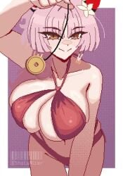 1girls 2d afterimage animated animation bent_over big_breasts bikini blue_archive bouncing_breasts breasts clothed clothed_female coin coin_on_string earrings eyebrows_visible_through_hair hand_on_thigh hanging_breasts heavy_breasts horns huge_breasts hypnosis hypnotic_breasts large-breasts leaning_forward legs_together light-skinned_female light_skin long_hair loop midriff motion movement navel pendulous_breasts pendulum pierced_ears pink_hair pixel_animation pixel_art ponytail pov red_horns satsuki_(blue_archive) shorter_than_10_seconds shotaalter simple_background solo solo_focus swaying swaying_breasts swinging_breasts tagme thigh_gap video