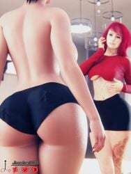 2girls 3d big_ass big_breasts breasts bust busty curvaceous curvy curvy_figure female female_focus giantess hips hourglass_figure huge_ass huge_breasts jessica_(jessicagts) jessicagts large_ass large_breasts legs light-skinned_female light_skin macro macro_female mature mature_female original original_character original_characters slim_waist tall tall_female thick thick_hips thick_legs thick_thighs thighs voluptuous waist wide_hips
