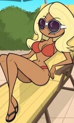 1girls accurate_art_style ai ai_assisted ai_generated artstyle_imitation big_breasts bikini black_eyes black_sandals blonde_female blonde_hair breasts dark-skinned_female dark_skin disney disney_xd female female_focus female_only kick_buttowski kick_buttowski:_suburban_daredevil large_breasts lifeguard looking_at_viewer lying lying_down lying_on_back navel pixai pool poolside red_bikini sandals shannon_(kick_buttowski) sunbathing sunglasses tan_body tan_skin tan_skinned_female wearing_glasses wearing_sunglasses white_sunglasses wide_hips