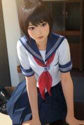 ai_generated brown_hair makimura_makoto ryuu_ga_gotoku school_uniform