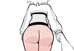 1girls animated arkeus ass ass_focus ass_freckles bottomless freckles from_behind holding_hands kim_pine pov scott_pilgrim tagme thick_thighs video