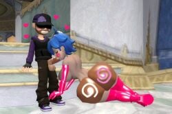 big_ass_(female) big_booty big_butt_(female) bubble_butt_(female) chocolate_on_ass chocolate_on_penis deekystjohn elbow_gloves high_heels_leggings kaibernation miles_broflovski_(deekystjohn) smg4 tari_(smg4)