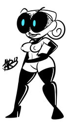 2017 atomickingboo blue_eyes boots cartoon_network evil_con_carne female high_heel_boots high_heeled_boots high_heels major_dr._ghastly the_grim_adventures_of_billy_and_mandy