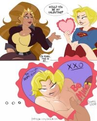 2025 2girls adult_and_teenager amazon big_breasts blonde_hair blue_eyes breasts cleavage comic dc dc_comics dc_super_hero_girls female female_only hippolyta kara_danvers kara_zor-el kryptonian older_woman_and_teenage_girl older_woman_and_younger_girl photo supergirl topless valentine's_day vlado yuri