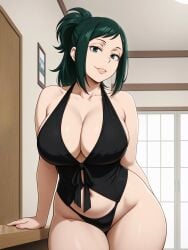 ai_generated anime anime_girl anime_milf anime_style big_ass big_breasts big_butt breasts cleavage female indoors inko_midoriya lingerie mature_female mature_woman milf mommy mother my_hero_academia panties robotkesh seductive seductive_look seductive_smile solo solo_female teasing thick_thighs wide_hips