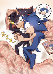 7624cq blue_fur furry hedgehog male male_only mammal sega shadow_the_hedgehog sleeping sonadow sonic_(series) sonic_the_hedgehog