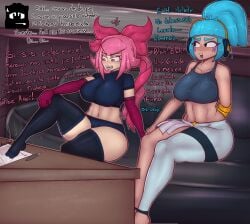 big_breasts brawl_stars feet griff_(brawl_stars) janet_(brawl_stars) melodie_(brawl_stars) sfcompany1e_(artist)