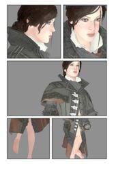 1girls 3d artist_request assassin's_creed_(series) assassin's_creed_syndicate barefoot black_hair clothed clothes clothing comic evie_frye feet female female_only freckles human pussy solo tied_hair ubisoft