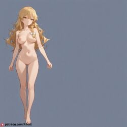 ai_generated flowing_hair jitome kirisame_marisa large_breasts model_sheet