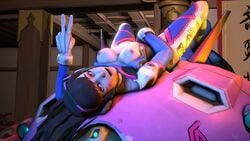 1girls 3d animated areolae breasts d.va female female_only looking_at_viewer masturbation meka mrbonessfm nipples no_sound overwatch solo source_filmmaker v video