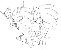 7624cq anthro anus ass balls bondage bound chains cuffs from_behind furry gay gay_domination hedgehog imminent_anal male maledom malesub mammal monochrome multiple_boys penis shadow_the_hedgehog sonadow sonic_(series) sonic_the_hedgehog wrist_cuffs