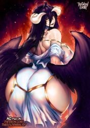 1girls 2025 2d 2d_(artwork) 2d_artwork ahoge albedo_(overlord) back_muscles back_view big_ass big_breasts big_butt black_hair breasts breasts_bigger_than_head bursting_breasts child_bearing_hips choker cleavage clothed clothed_female clothing cowlick curvaceous curvaceous_body curvaceous_female curvaceous_figure curvaceous_hips curves curvy curvy_ass curvy_body curvy_female curvy_figure curvy_hips curvy_thighs demon demon_girl demon_horns demon_humanoid demon_wings demoness detailed female female_only horn horns huge_ass huge_breasts huge_butt large_ass large_breasts large_butt light-skinned_female light_skin long_hair looking_at_viewer looking_back mischievous_smile overlord_(maruyama) rear_view sideboob smile smiling smiling_at_viewer solo solo_female straight_hair thegoldensmurf thick thick_ass thick_hips thick_legs thick_thighs thighs twitter_link voluptuous voluptuous_female wide_hips yellow_eyes