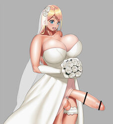 1futa ageha_(burakku-ra) balls ballsack bar_censor big_breasts bimbo blonde_hair blue_eyes bouquet breasts bridal_gauntlets bride bride_gown burakku-ra bursting_breasts busty censored cleavage club_shaped_penis earrings elbow_gloves erection exposed_penis flowers futa_only futanari garter genital_piercing gloves hair_flower hoop_earrings huge_cock intersex large_breasts large_penis long_gloves long_penis looking_at_viewer lorum_piercing original penis penis_out penis_under_dress pointless_censoring scrotum semi-erect smile solo testicles thigh_strap voluptuous wedding_dress wedding_veil white_gloves white_rose yellow_hair