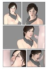 1boy 1girls 3d artist_request assassin's_creed_(series) assassin's_creed_syndicate blue_eyes circumcised comic duo erection evie_frye faceless_male fellatio female half-closed_eyes human looking_up male nipples oral penis sex simple_background straight ubisoft vein veiny_penis