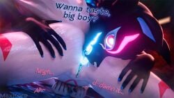 16:9 2025 3d 5_fingers anthro black_body black_fur bodily_fluids canid canine canis cunnilingus dialogue digital_media_(artwork) duo english_text epic_games female female/female fingers fortnite fox fur glowing glowing_eyes glowing_markings glowing_mouth glowing_saliva glowing_tongue hand_on_butt hand_on_leg highwire inside kimiko_(fortnite) kimiko_five-tails looking_at_viewer lying mammal markings maxkore moan nude oral pack_leader_highwire saliva sex signature spread_legs spreading sweat tail text tongue unusual_bodily_fluids unusual_saliva vaginal_penetration white_body white_fur widescreen wolf