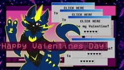 1girl 1girls anthro big_breasts breasts cheerycide cleavage fan_character female furry game_freak gamefreak generation_7_pokemon huge_breasts nintendo oc original_character pokemon pokemon_(species) tagme valentine's_day video zeraora