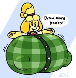 animal_crossing canine doubutsu_no_mori isabelle_(animal_crossing) massive_breasts mattthetooncat shizue_(doubutsu_no_mori)