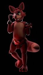 3d animal_genitalia animal_penis animatronic anthro black_background blender_(artwork) brown_body brown_fur canid canine canine_genitalia canine_penis digital_media_(artwork) eye_patch eyewear five_nights_at_freddy's fox foxy_(fnaf) full-length_portrait fur genitals hook hook_hand jizzyfox looking_at_viewer machine male male_only mammal nude nude_anthro nude_male on_one_leg penis portrait robot robot_anthro scottgames simple_background solo standing tail yellow_eyes