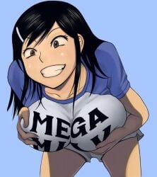 big_breasts dark_hair light-skinned_female mega_milk meme tagme