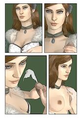 1boy 1girls 3d assassin's_creed_(series) assassin's_creed_iii breasts choker clothed clothing comic cumshot duo ejaculation erection faceless_male female female_focus gillian_mccarthy handjob lady_maverick looking_away male nipples penis sex simple_background smile straight tagme_(character) ubisoft