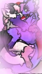anthro bat betilla_zanders_(wub) blue_eyes breasts claws cuddling demon domestic_cat duo felid feline felis female female/female fur genitals green_eyes hair hi_res hip_wings horn hybrid imminent_kiss inner_ear_fluff long_tail mammal markings neck_tuft pink_hair purple_body purple_fur pussy signature spots spotted_body spotted_fur succubus tail tattoo text tuft unusual_anatomy unusual_anatomy_placement unusual_wing_placement url watermark white_body white_fur wings wub_(artist)